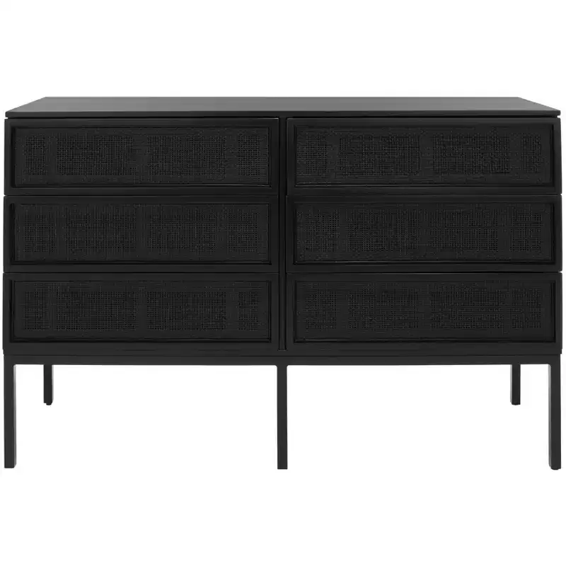 Zadie 6 Drawer Rattan Dresser - DRS5003 - Safavieh