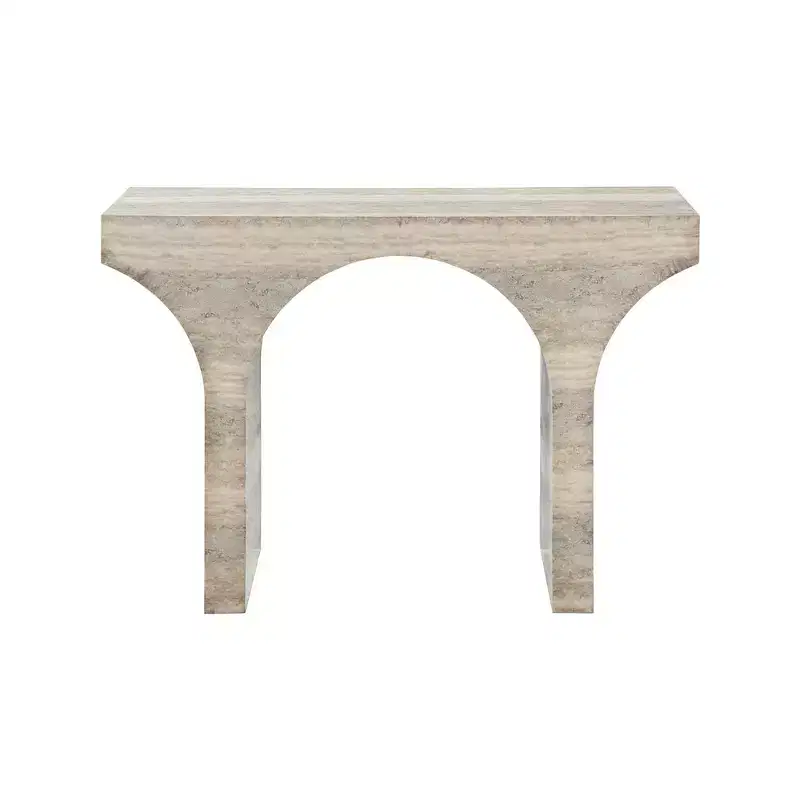 Meridian Furniture Pomezia Travertine Travertine Finish Console Table