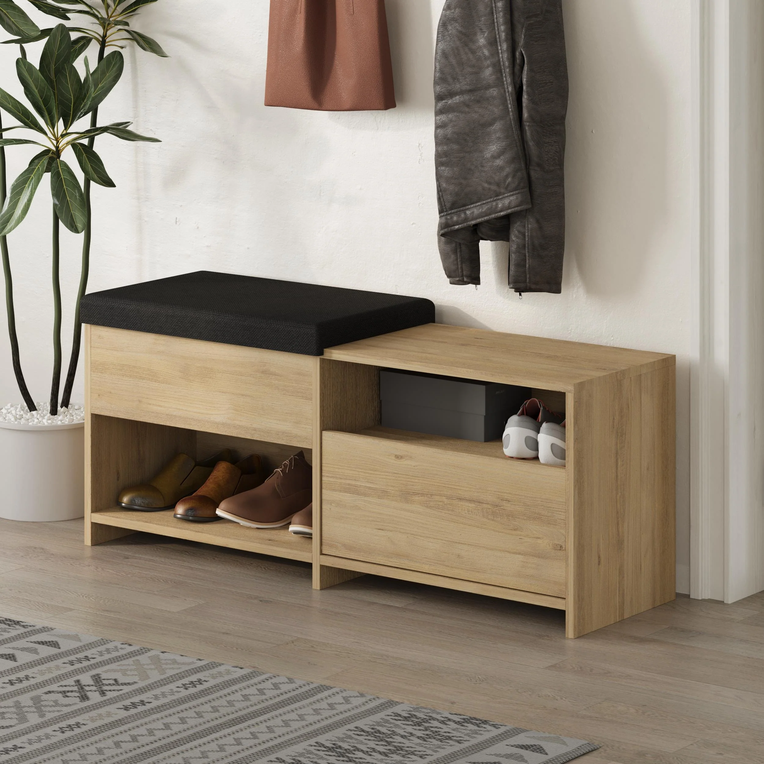 Shoe Bench – Modern Hallway Bench with Storage