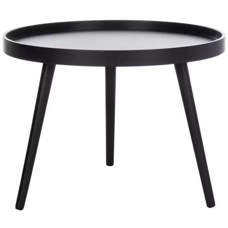 Round Tray Top Side Table Black
