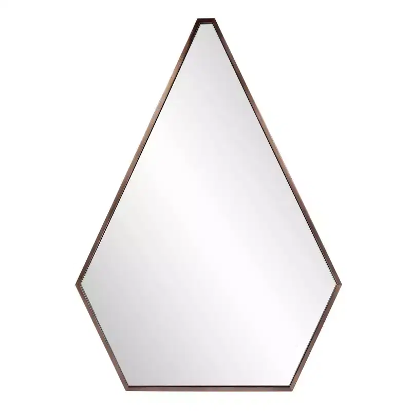 Howard Elliott 33"x24" 5 Sided Triangular Stainless Steel Framed Wall Mirror