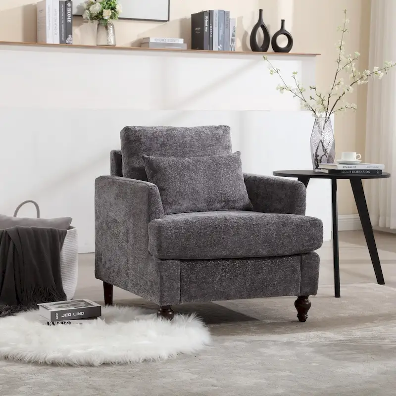 Wooden Frame Armchair, Modern Accent Chair Lounge Chair