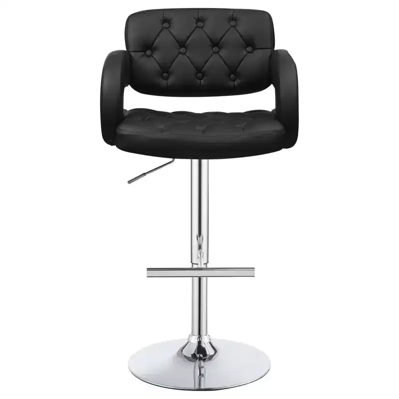 Adjustable Height Bar Stools, 360 Swivel Counter Stools, Upholstered Barstools with Chrome Base for Kitchen&Dining Room