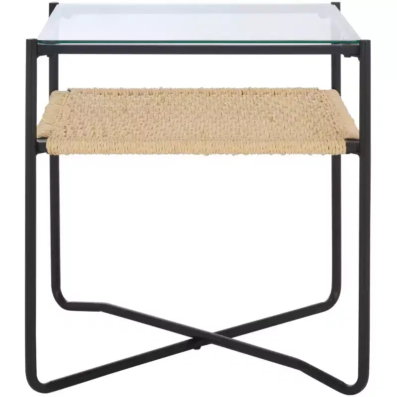 Omaka 1 Shelf End Table - ACC2325A - Natural/Black - Safavieh