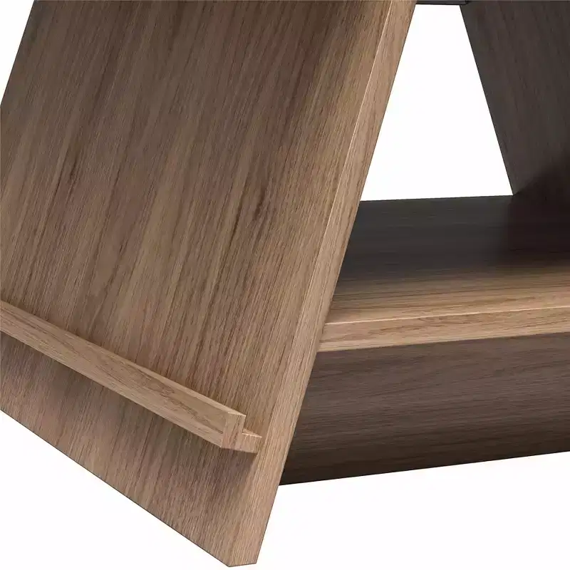 A-Frame Coffee Table with Magazine Perch, Walnut