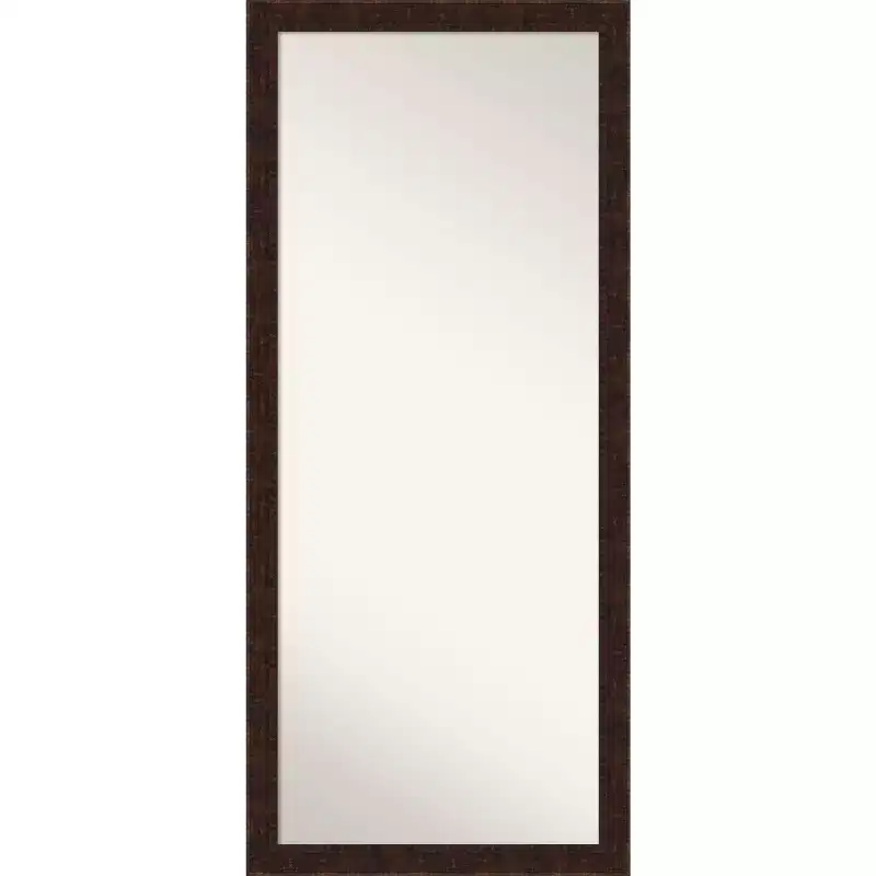 28" x 64" William Narrow Framed Full Length Floor Leaner Mirror Bronze - Amanti Art: Modern Polystyrene Frame, Wall Mountable