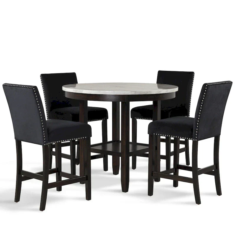New Classic Furniture Reginald 5-Piece Round Counter Set