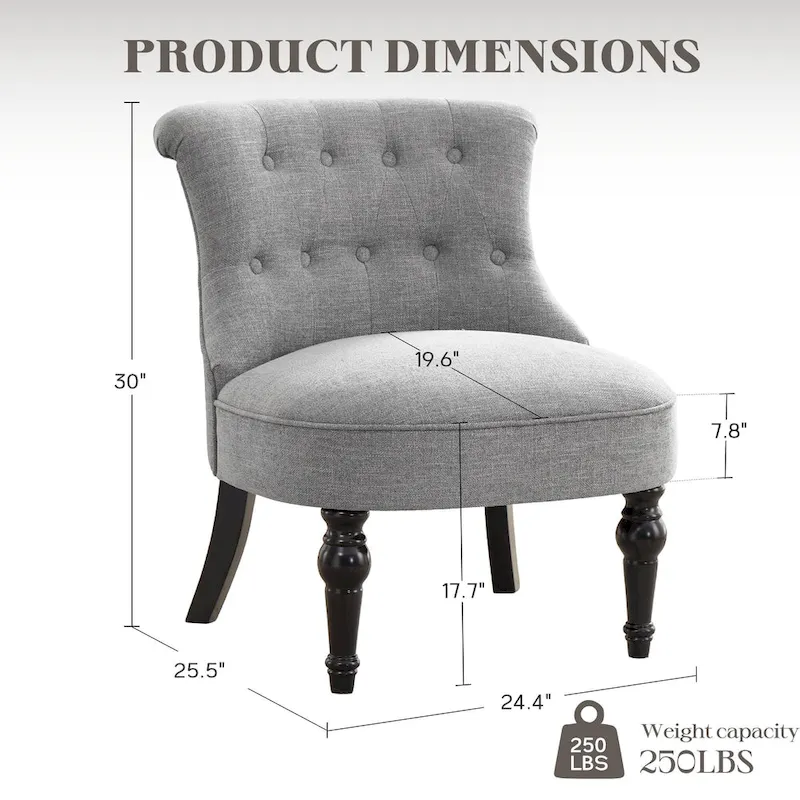 Living Room Armless Accent Comfy Chair