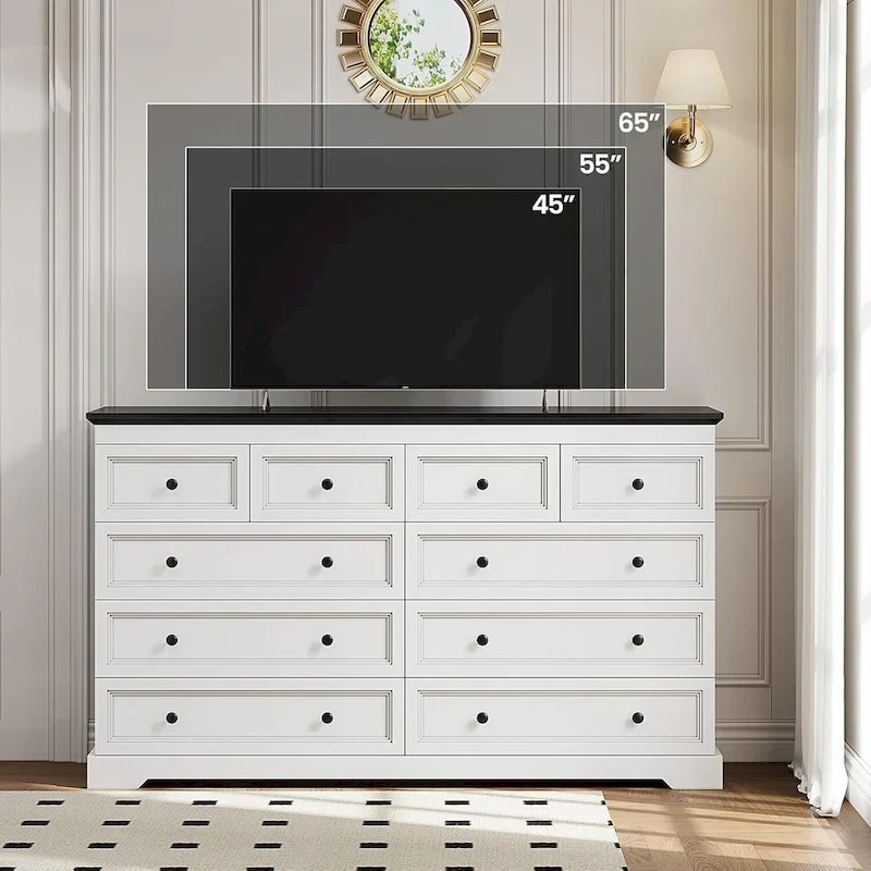 10 Drawers Dresser 55 Large Drawers Wood Dressers & Chest of Drawers