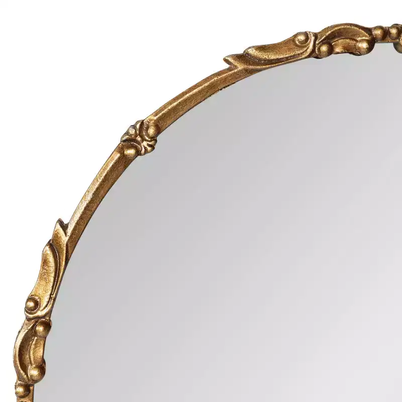 Kate and Laurel Brynley Round Metal Round Mirror, 24 Diameter, Gold