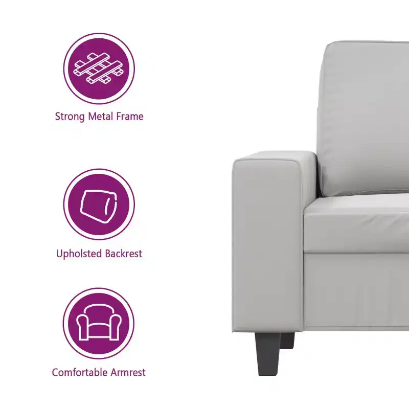 vidaXL 2-seater Sofa Light grey