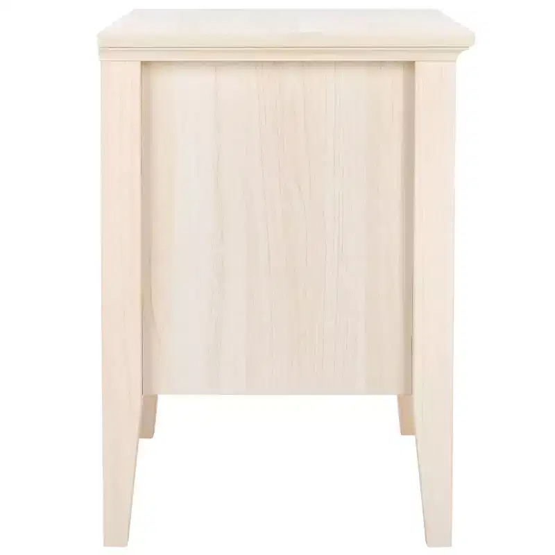 1-Drawer 1-Shelf Nightstand with Gold Pulls, Walnut Finish Bedside Table