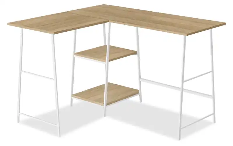 42 L-Shaped Office Desk with Shelves