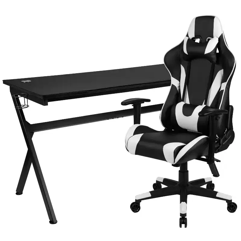 Emma and Oliver Gaming Desk Bundle - Cup/Headset Holder/Mouse Pad Top
