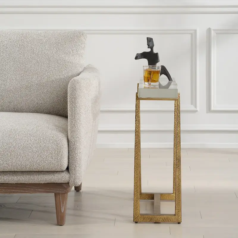 Uttermost Midas Thick Crystal Accent Table - 24H x 24W x 8.625D