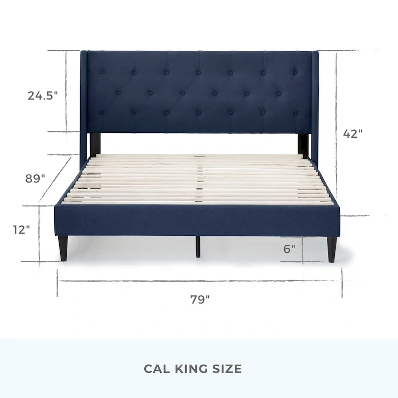 Brookside Isabelle Button Tufted Wingback Upholstered Bed