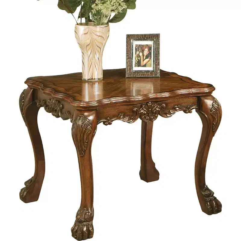 Wood End Table with Drawer and Shelf Black