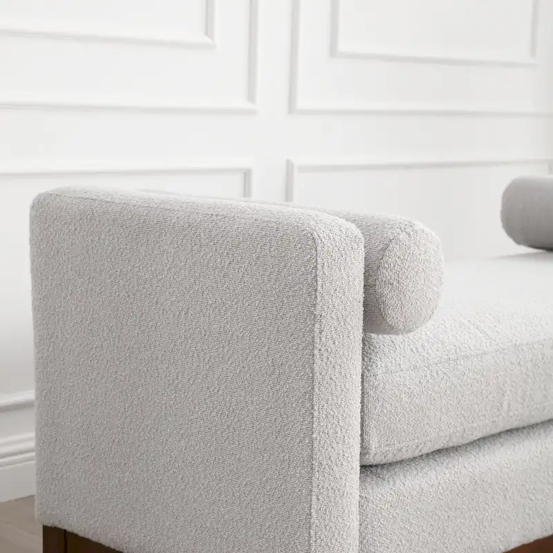 Upholstered Bench with Wood Legs