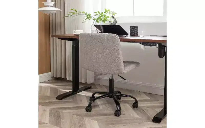 360 Swivel Chair Height Adjustable Ergonomic Office Chair, Fabric Home Office Desk Chair with Thick Foam Padding & Sturdy Metal Base
