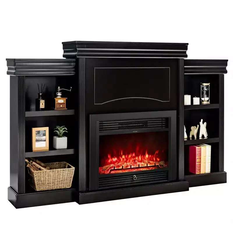 Costway 70'' Fireplace TV Stand Media W/ 28.5'' 750W/1500W Electric Fireplace