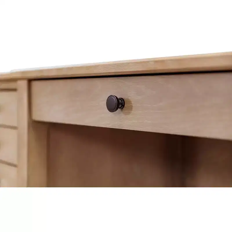 Modern Wood Credenza and Hutch Laurel Collection Light Brown - Martin Furniture: Wire Brushed, Arched Panels