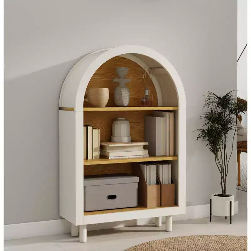 Modern 37.4 Arched 3-Tier Storage Bookcase