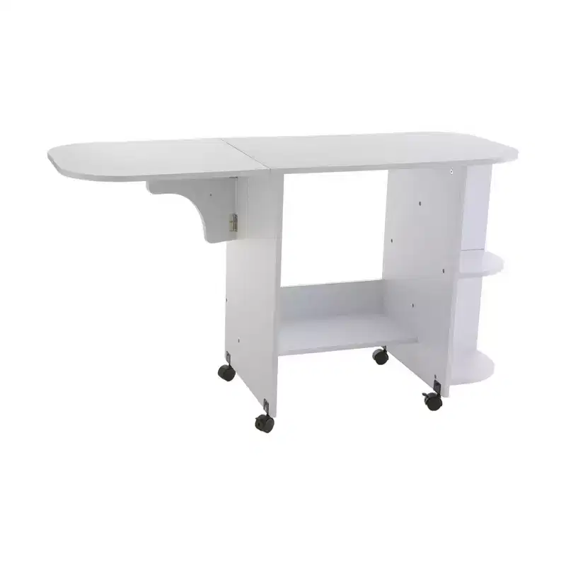 Expandable Rolling Sewing Table / Craft Station - White