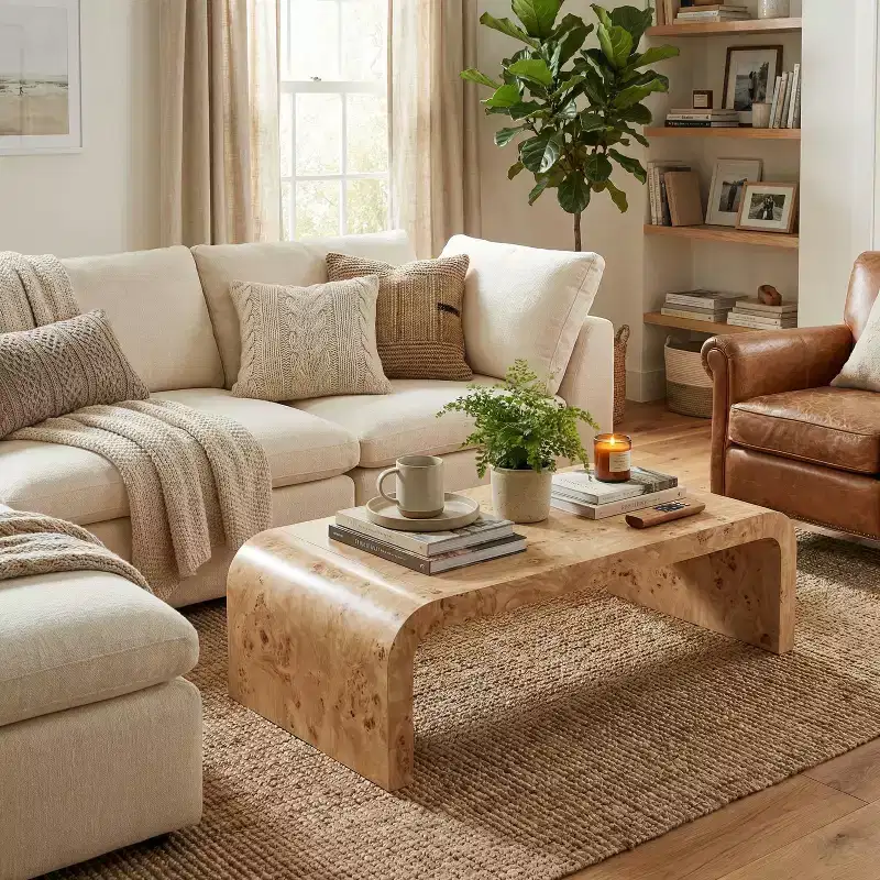 Christopher Knight Home Arden Modern Waterfall Coffee Table with Curved Edges
