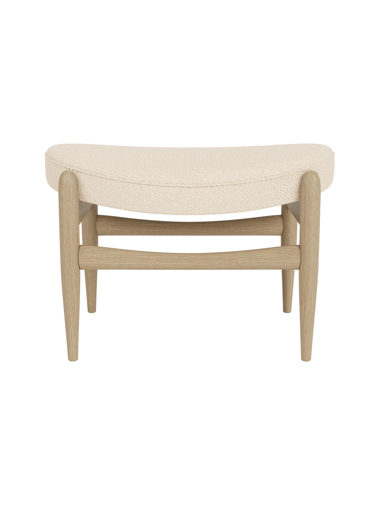 Leather Upholstered Ottoman with Classic Sleigh Design for Living Room