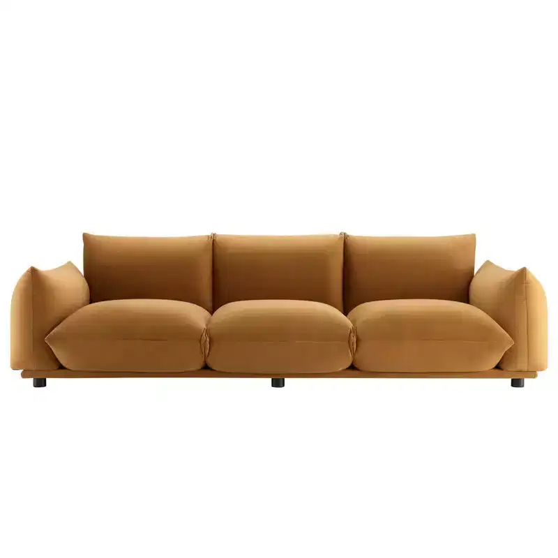 Copious Performance Velvet Sofa Cognac
