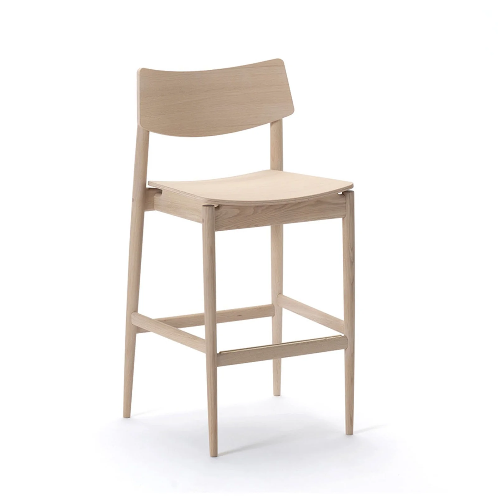 High stool (with curved backrest)
