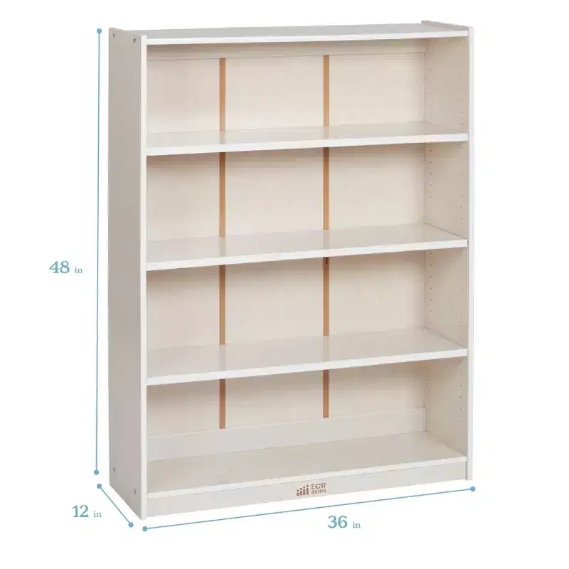 ECR4Kids Wooden Classic Bookcase with Adjustable Shelves, 48in, Classroom Bookshelf