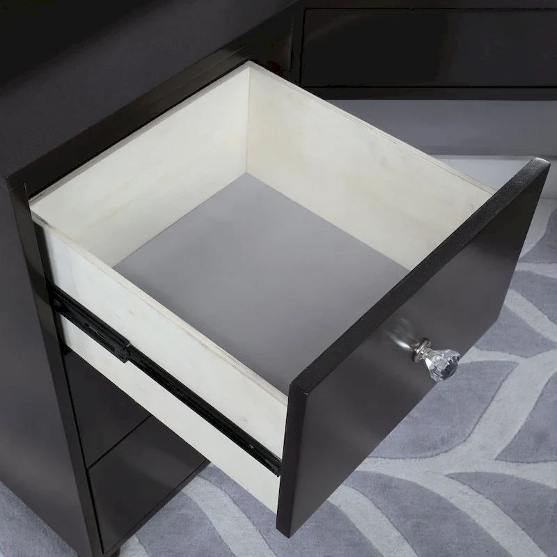 Furniture of America Ulru Transitional Solid Wood 3-Piece Makeup Vanity Set with LED