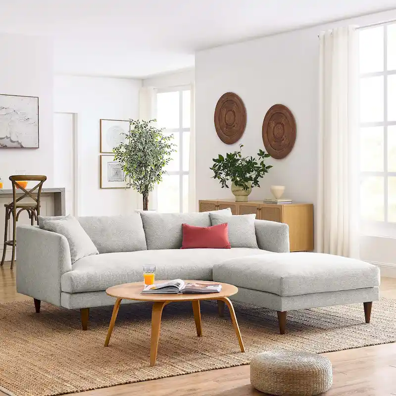 Zoya Down Filled Overstuffed Sofa and Ottoman Set
