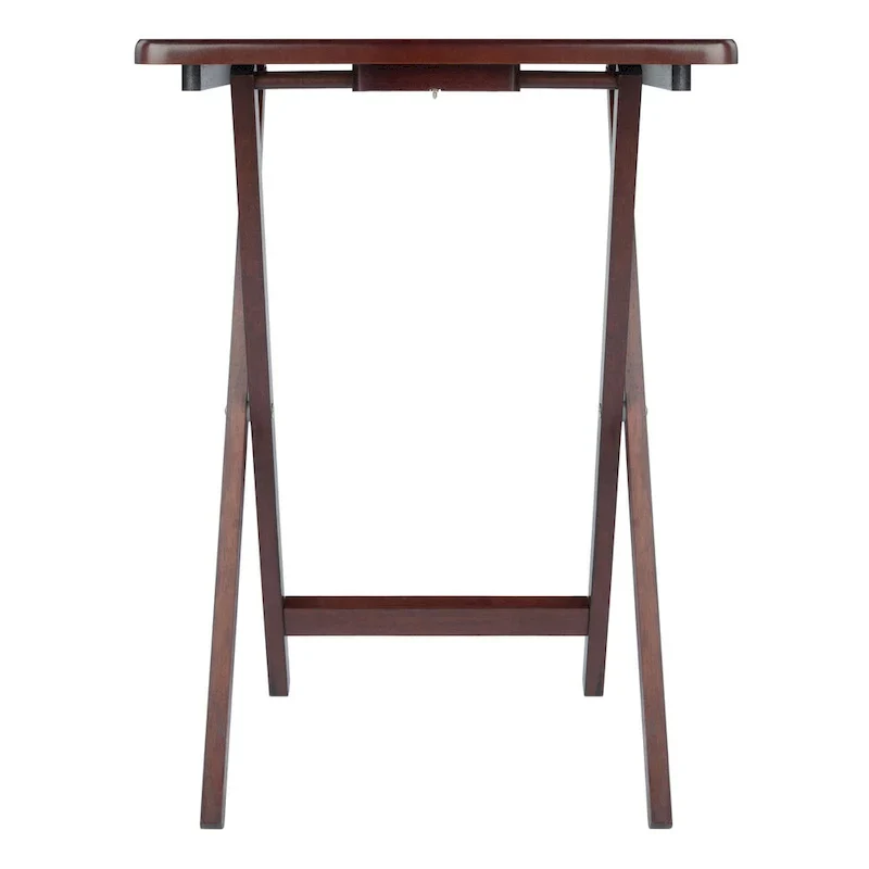 Set of 4 Rich Antique Walnut Folding Single Snack Tables 25.75