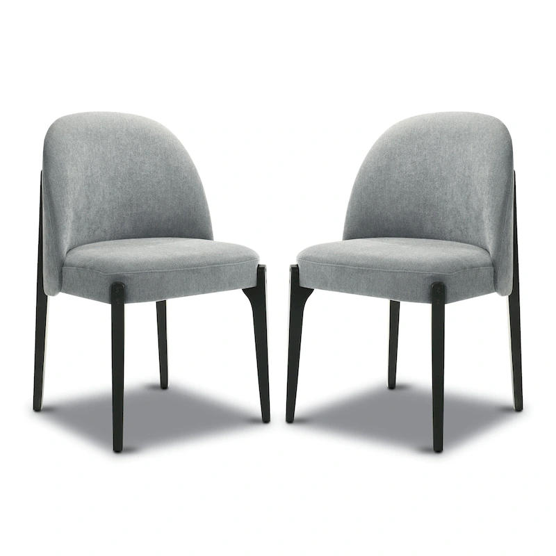 Poly & Bark Pietta Dining Chair (Set of 2) - Durable Fabric with Solid Wood Legs