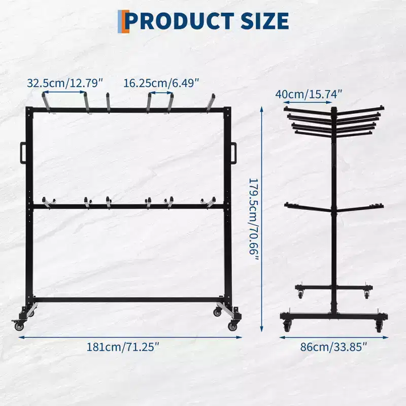 Folding Chair Rack and Table Cart, 400LBS/800LBS Capacity, Multi-Function Chair Storage Dolly with Rubber Wheels, Dust Cover, Elastic Cords