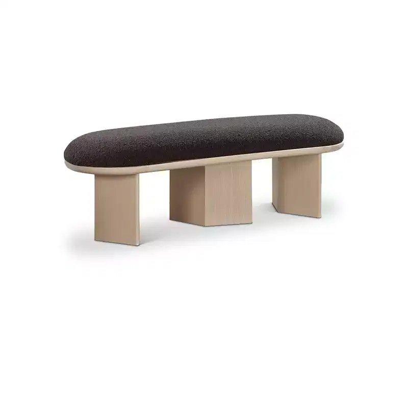 Meridian Furniture,Wilshire Boucle Fabric Bench