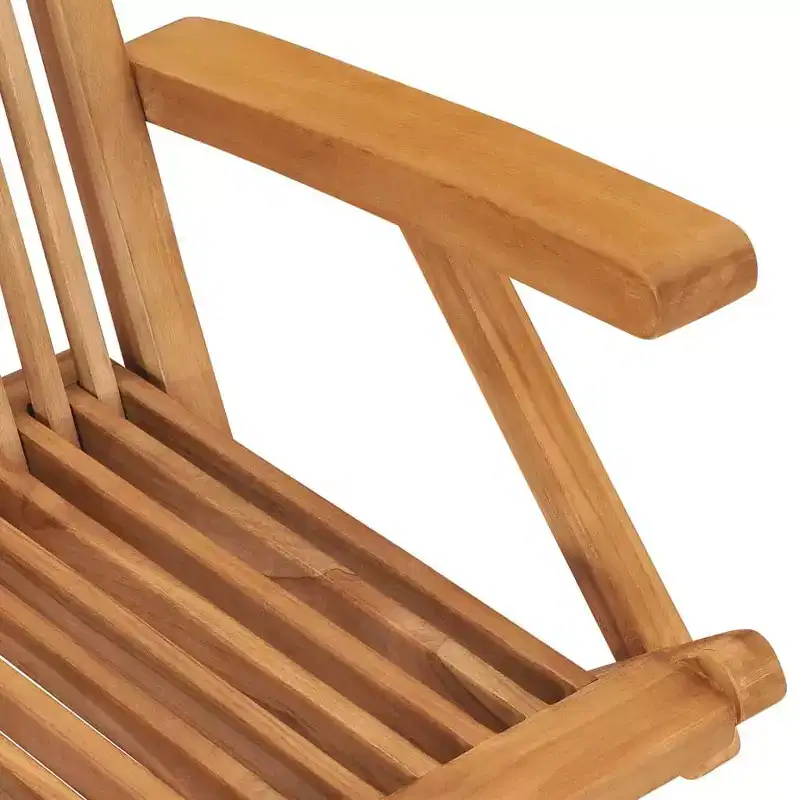 vidaXL Garden Chair Set of 4 Teak Teak wood Standard Foldable