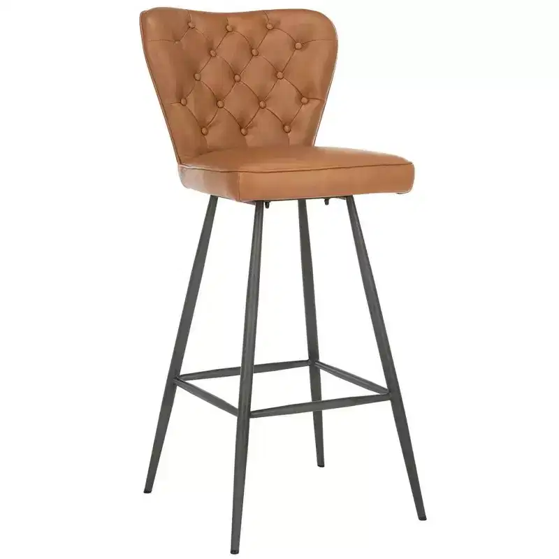Aster Mid-Century Modern Tufted Bar Stool (Set Of 2) - FOX1703 - Safavieh Couture