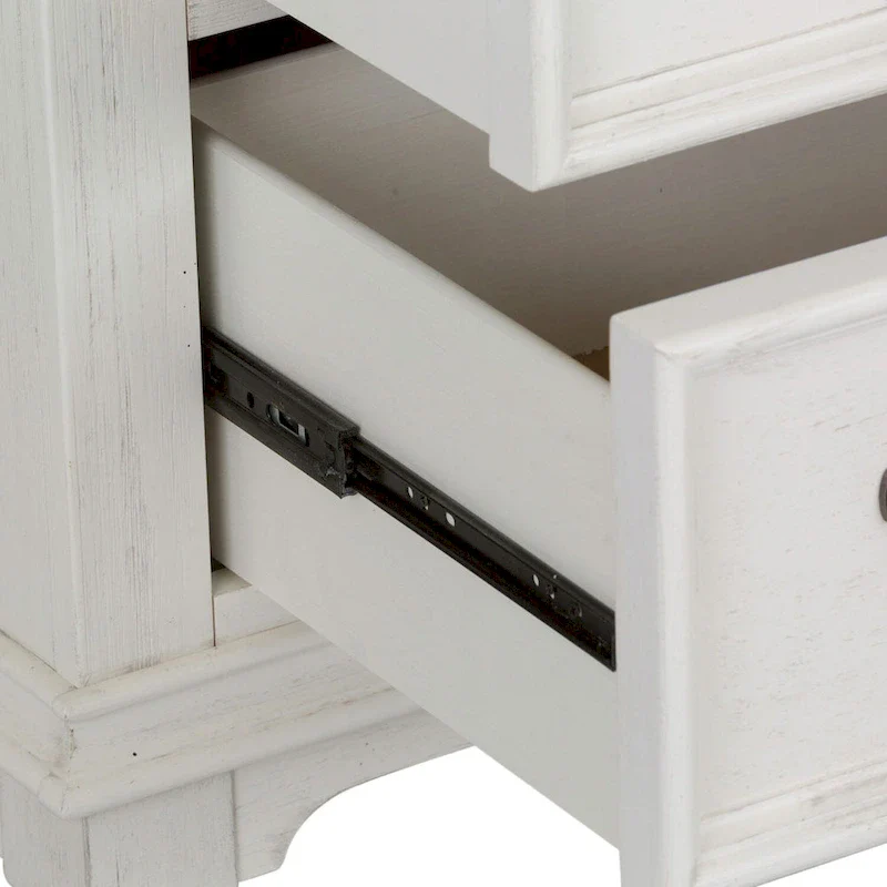 Allyson Park Wirebrushed White Charcoal 5 Drawer Chest