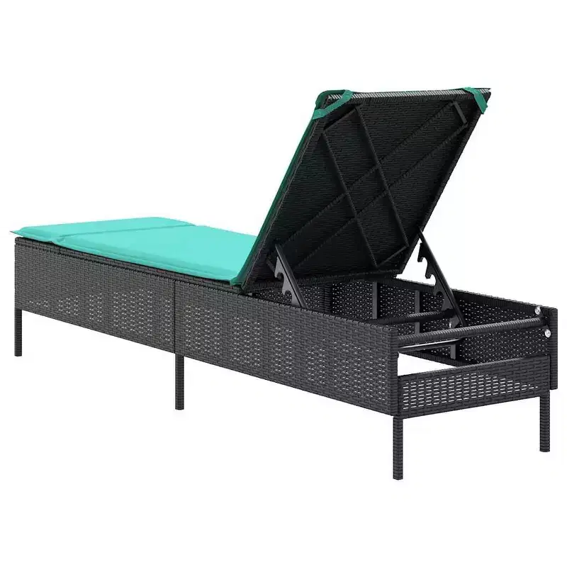 vidaXL Patio Sun Lounger PE rattan Standard Height-Adjustable