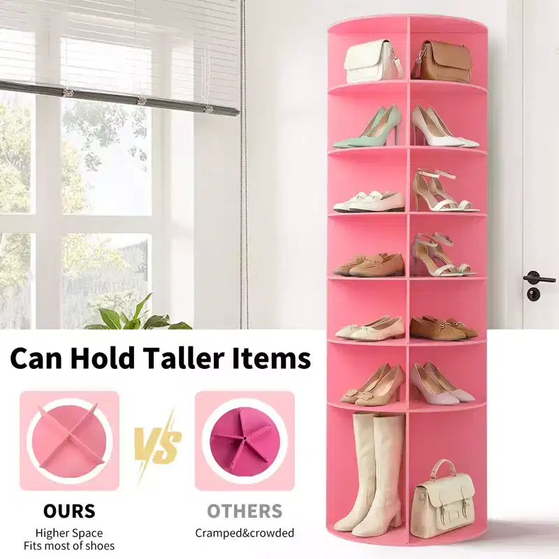 7-Tier 360 Rotating WPC Shoe Rack 72.4 Height