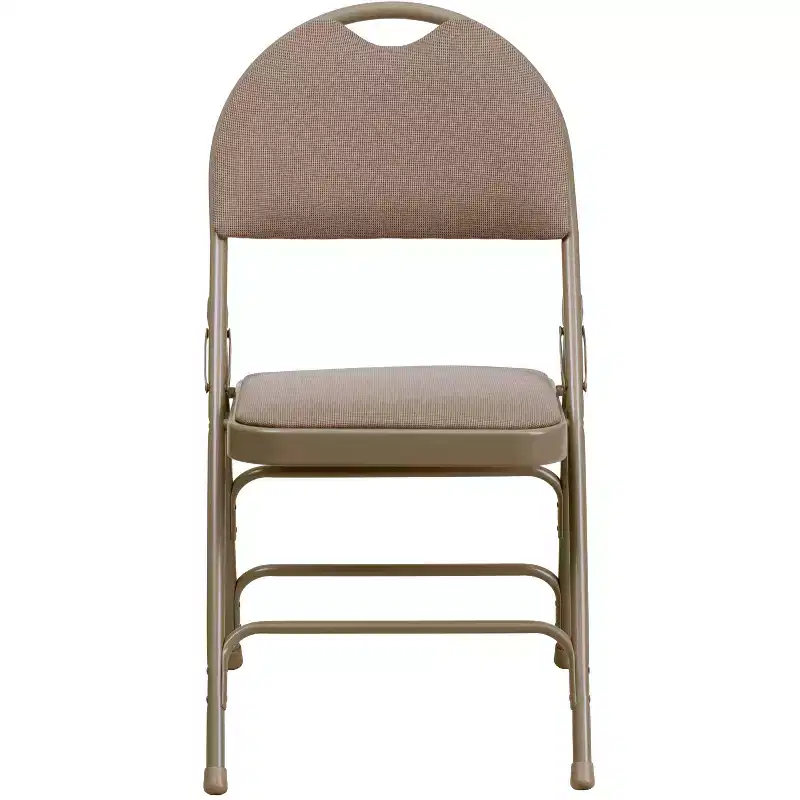 Extra Large Ultra-Premium Triple Braced Metal Folding Chair with Easy-Carry Handle