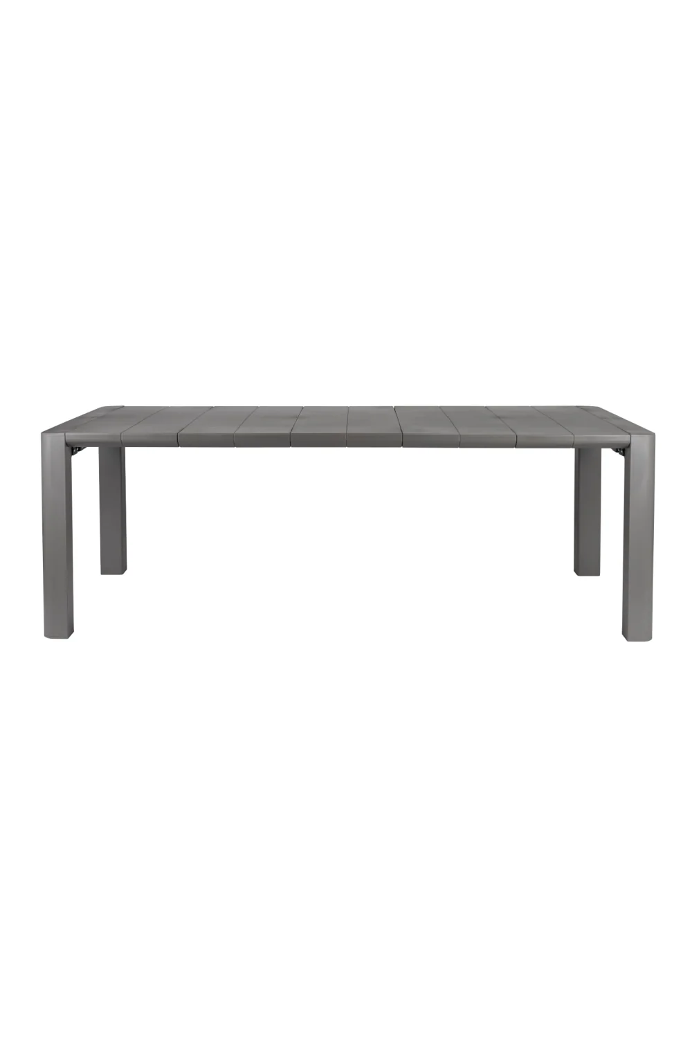 Gray Steel Outdoor Dining Table