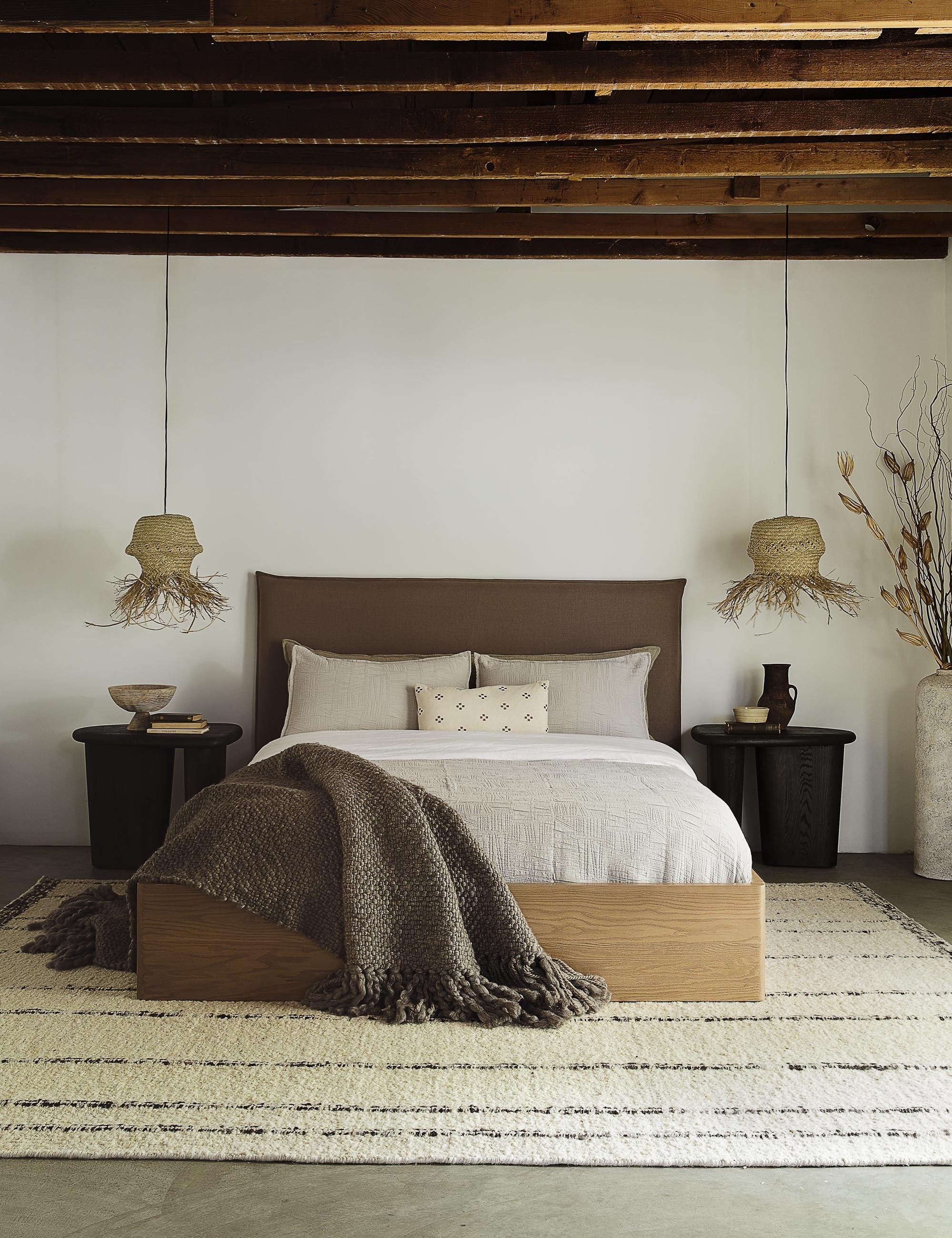 Bed A dream come true for contemporary and transitional bedrooms, the Bed comes in a simple platform design, wrapped in a neutral wood that