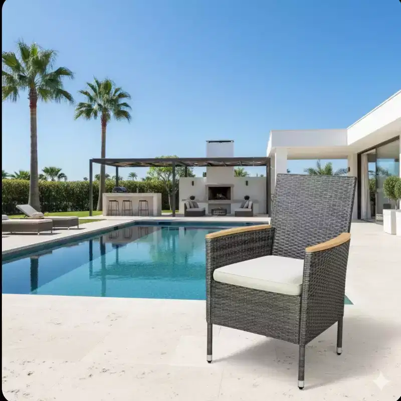 4-Piece All-Weather Rattan Patio Dining Chair