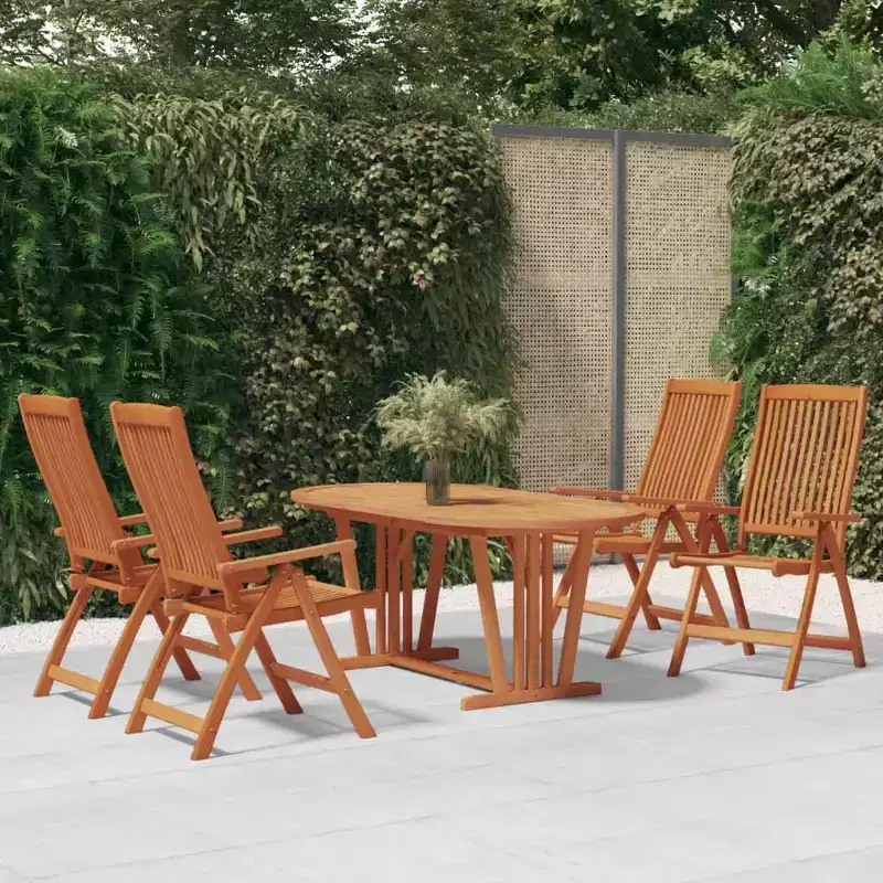 vidaXL Garden Dining Set Reddish-Brown Solid eucalyptus wood Medium