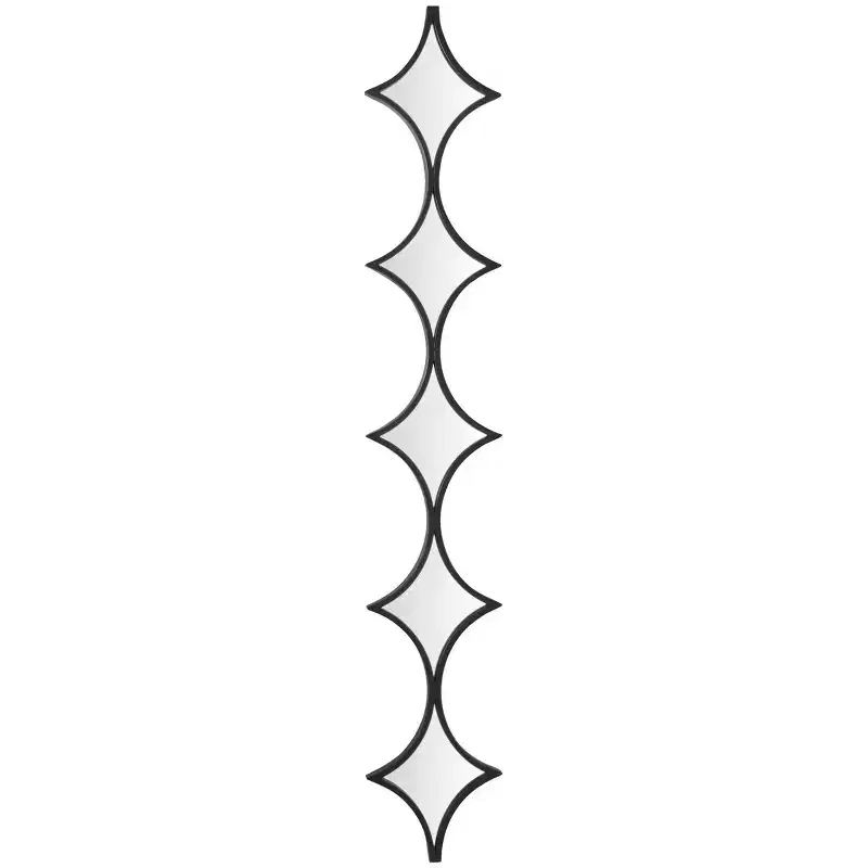 Contemporary Metal Geometric Wall Mirror with Diamond Pattern