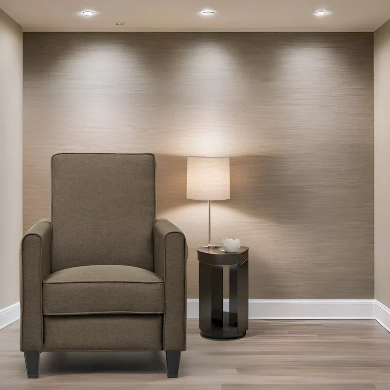 Pushback Recliner Chair with Adjustable Footrest and Padded Armrests